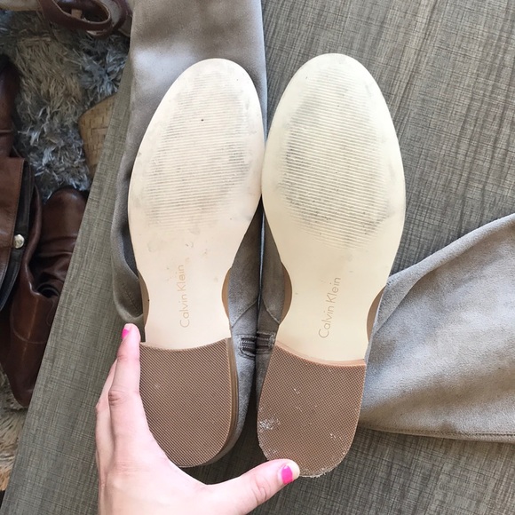 Calvin Klein Tan Suede Over the Knee boots - Picture 5 of 5